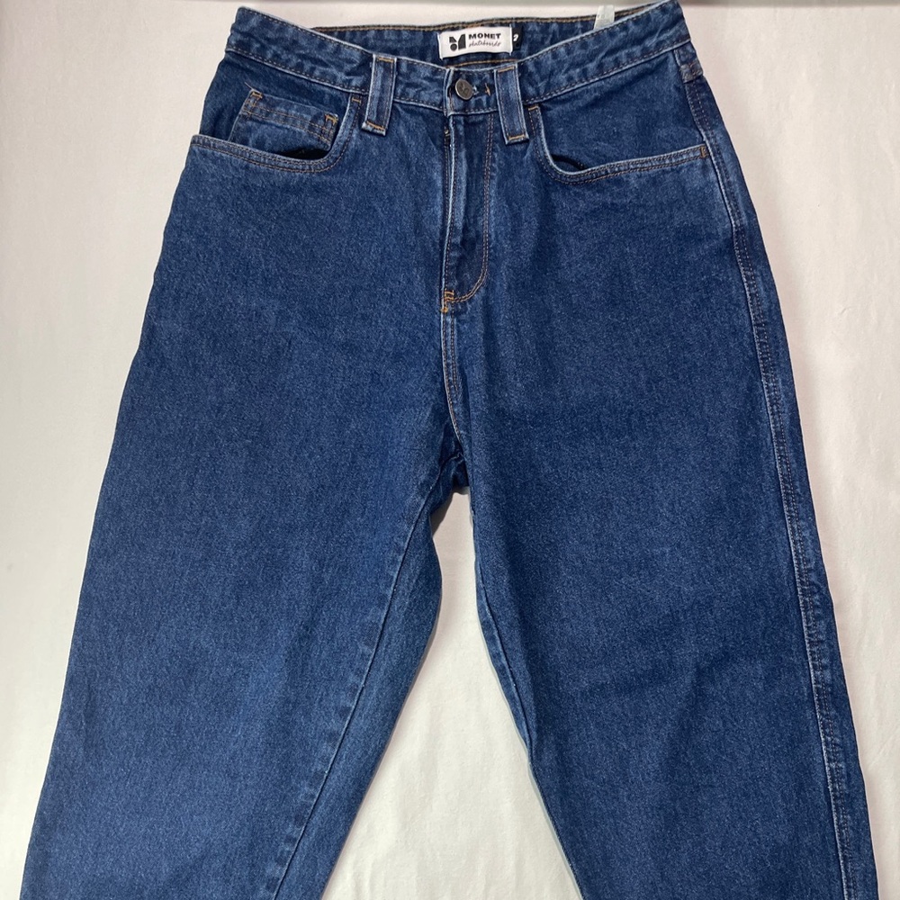 Monet Skateboards Drawstring Baggy Denim Carpenter Jeans Size 28 x 27 Zip Fly.